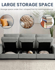 3-Seater Modular Sofa with Seats Storage