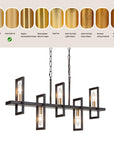 Black Gold 5 Light Linear Chandelier