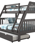 Twin Over Full Bunkbed with Trundle