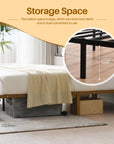 Queen Gold Metal Platform Bed Frame