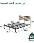 Kai Bamboo and Metal Platform Bed Frame