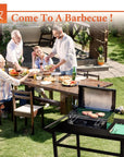 3-Shelf Outdoor Grill Cart with Wheels