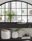 Black Grid Wide Window Pane Mirror