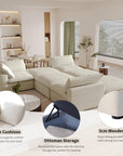 Cloud Modular Sectional Sofa with Storage Ottoman
