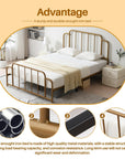 Queen Gold Metal Platform Bed Frame