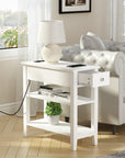Narrow End Table with Charging Station