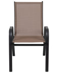 BizChair 4 Pack Brown Outdoor Stack Chair with Flex Comfort Material and Metal Frame