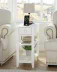 Narrow End Table with Charging Station