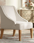 Ivory Fabric Swoop Arm Chair