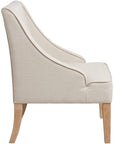 Ivory Fabric Swoop Arm Chair