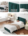 Velvet Wingback Storage Bed