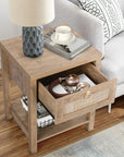 Farmhouse Rattan Nightstand Set of 2