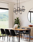 Black Gold 5 Light Linear Chandelier