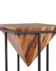 Pyramid Shaped Wood Side Table