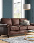 84" Genuine Leather Sofa - From Where -