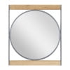 DecMode 30" x 34" Brown Wall Mirror with Wood Accents