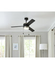 44" Indoor Matte Black Ceiling Fan