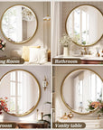 28" Beaded Round Wall Mirror