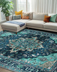 8'x10' Floral Vintage Distressed Area Rug - From Where -