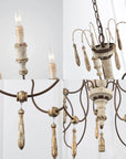 9 - Light Rustic Distressed Wood Chandeliers - From Where -