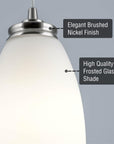 9" Modern Oval Mini Pendant Light - From Where -