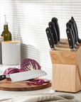 9 Pieces Wood Knife Block Set - From Where -