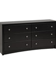 Prepac BDC-6330 Sonoma Bedroom Dresser, 6-Drawer, Black
