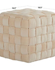 16" Braided Square Ottoman Pout