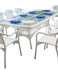 96" Rectangular Resin Wicker Dining Set - From Where -
