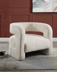 AC00233 - Accent Chair, White Teddy Sherpa - Yitua