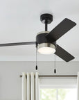 44" Indoor Matte Black Ceiling Fan