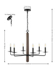 Penbrook 6Lt 32" Chandelier- CHA4060A