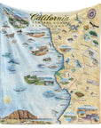 California Central Coast State Park Map Fleece Blanket