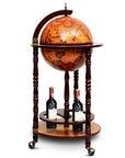 Canddidliike 16th Century Wood Globe Wine Bar Stand, Globe Wine Bar Stand, Liquor Bottle Shelf, Vintage Italian-Inspired Barware