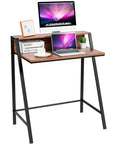Costway 2 Tier Computer Desk PC Laptop Table Study Writing Home Office Workstation