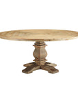 Column 71" Round Pine Wood Dining Table
