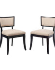 Pristine Upholstered Fabric Dining Chairs Set of 2