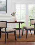Pristine Upholstered Fabric Dining Chairs Set of 2