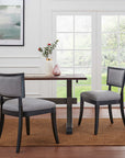 Pristine Upholstered Fabric Dining Chairs Set of 2