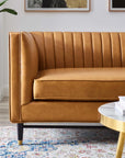 Devote Channel Tufted Vegan Leather Loveseat