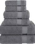 Elegant Comfort Cotton 6-Piece Towel Set Cotton Bathroom, Grey