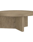 Antiqued Gray Oak Round Coffee Table