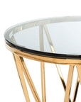 Safavieh Couture Delsy Glass Top End Table - Gold
