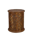 Jofran Decker Small Distressed Hardwood Global Drum End Table