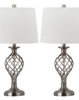 Safavieh Lattice 26.75 Inch H Urn Table Lamp-Nickel (Set of 2)