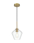 Living District Gene 8 Inch Pendant Clear Shade in Satin Gold