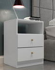 Midtown Concept Jersey 2-Drawer Bedside Nightstand Table White