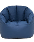 Big Joe Milano Outdoor Weatherproof Bean Bag Chair, Navy Marine Vinyl, UV Protected Weather Resistant Fabric, 2.5 feet