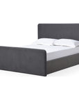Elora Fully Upholstered Platform Bed in Charcoal Velvet