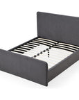 Elora Fully Upholstered Platform Bed in Charcoal Velvet